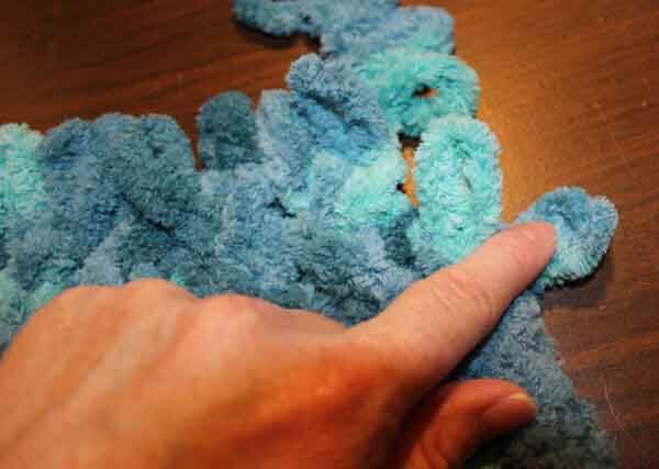 Loop Yarn Criss Cross Stitch Tutorial - Cross Unworked loop over