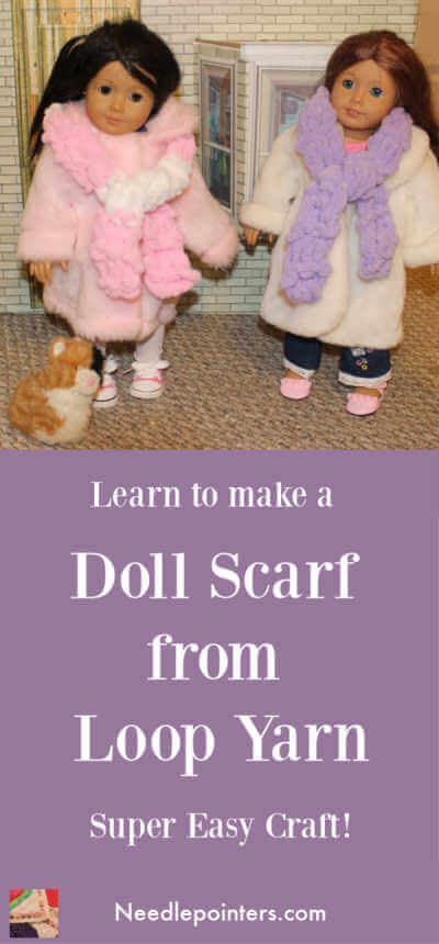 18-inch doll - Loop Yarn Doll Scarf - Pin