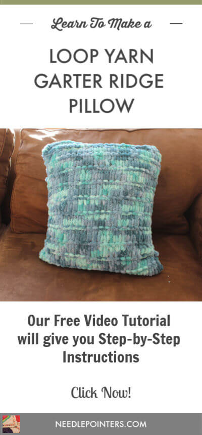 Loop Yarn Garter Ridge Pillow