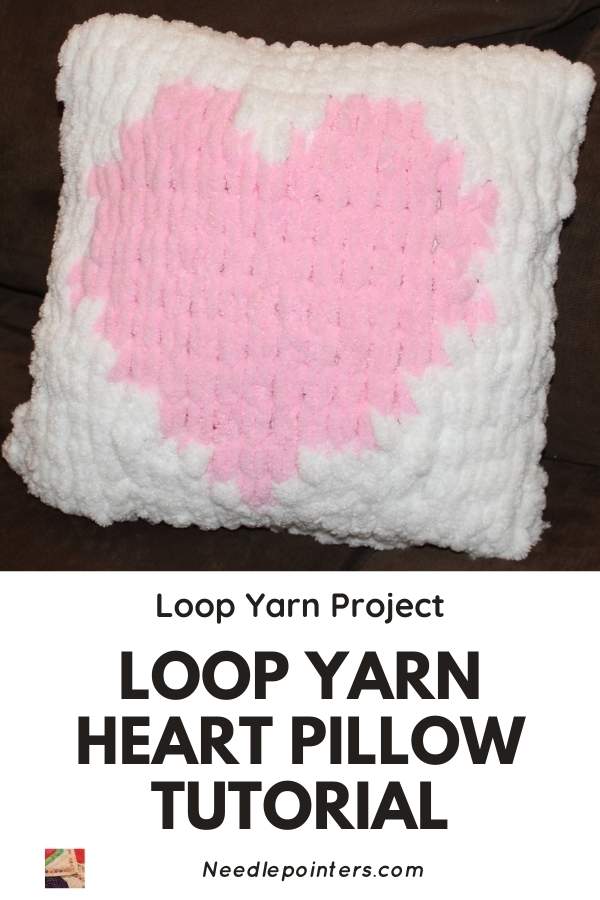 Loop Yarn Heart Pillow Pattern - pin