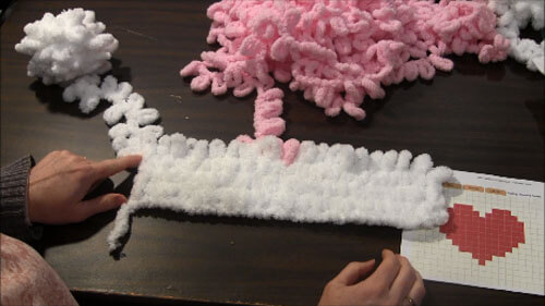 Loop Yarn Heart Pillow - Loops