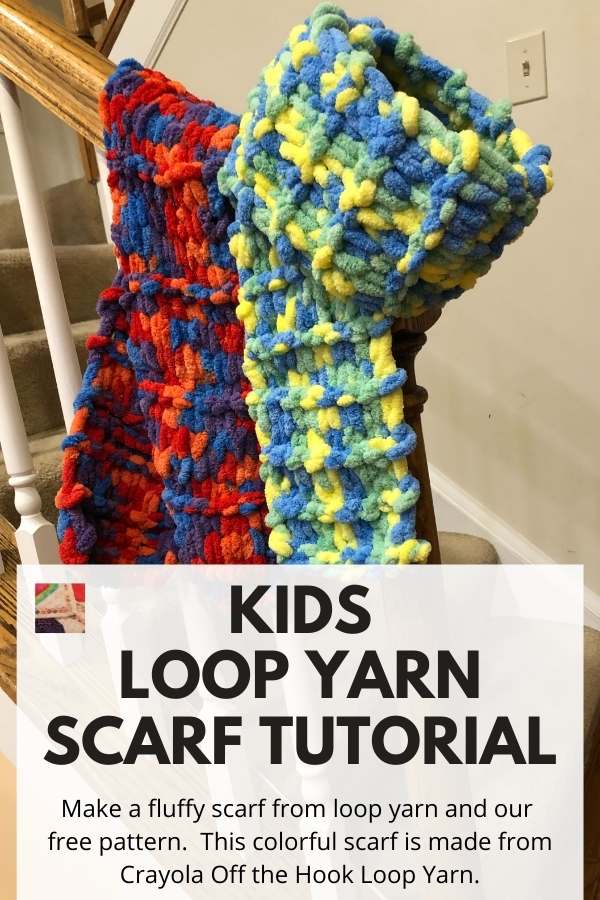 Kids Loop Yarn Scarf Pattern - pin