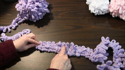 Loop Yarn Textured Blanket First Row Complete