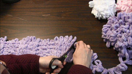 Loop Yarn Textured Blanket Changing Colors