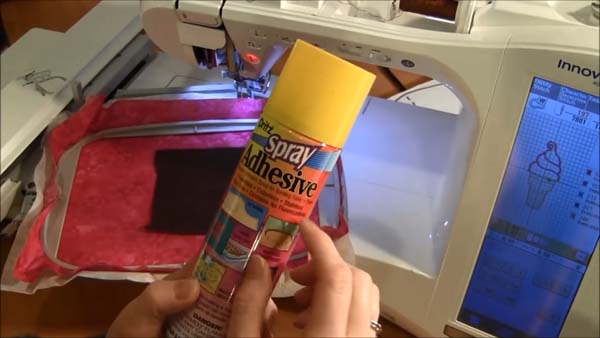 Machine Applique Embroidery Tutorial 9 Spray Adhesive