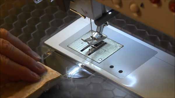 Machine Binding a Pot holder - Fold Down