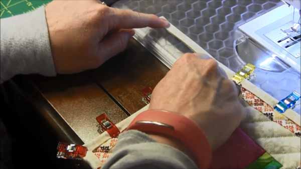 Machine Binding a Pot holder - Fold Loop
