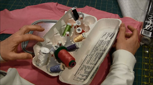 Machine Embroider T-Shirt Tutorial - Organize Thread