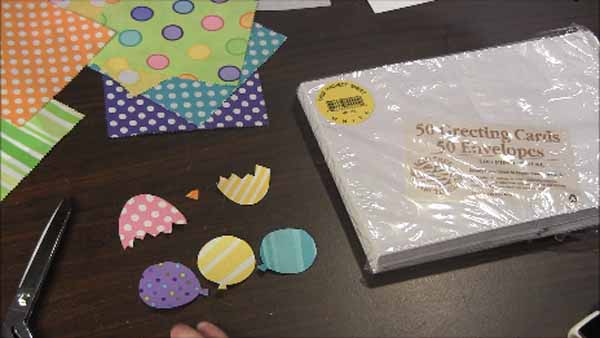 Machine Embroidered Greeting Cards Fabrics Prepared