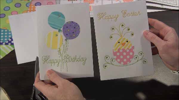 Machine Embroidered Greeting Cards Finished Cards