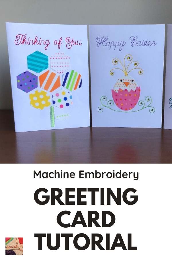 Machine Embroidered Greeting Cards Tutorial - pin