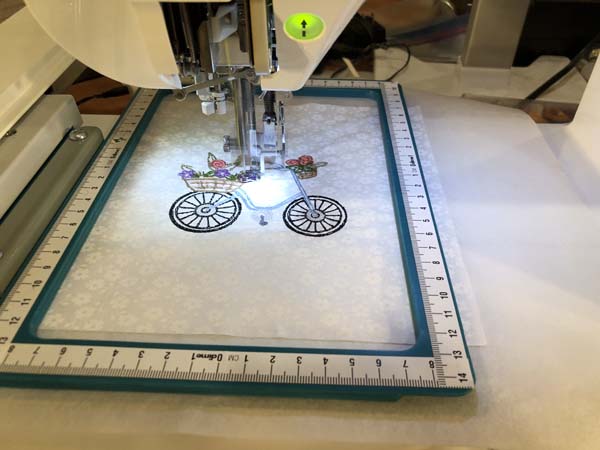 Machine Embroidered Nine Patch Pillow Stitch Embroidery