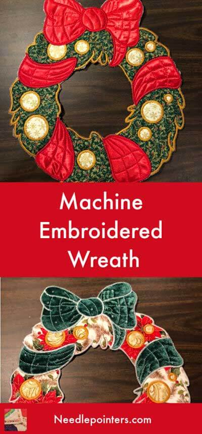 Machine Embroidered Wreath - Kreative Kiwi