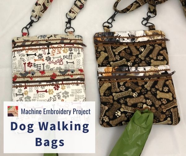 Machine Embroidery Dog Walking Bags fb