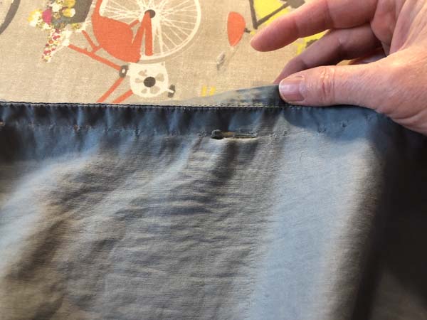 Mend Sheet Showing Worn Area with Holes