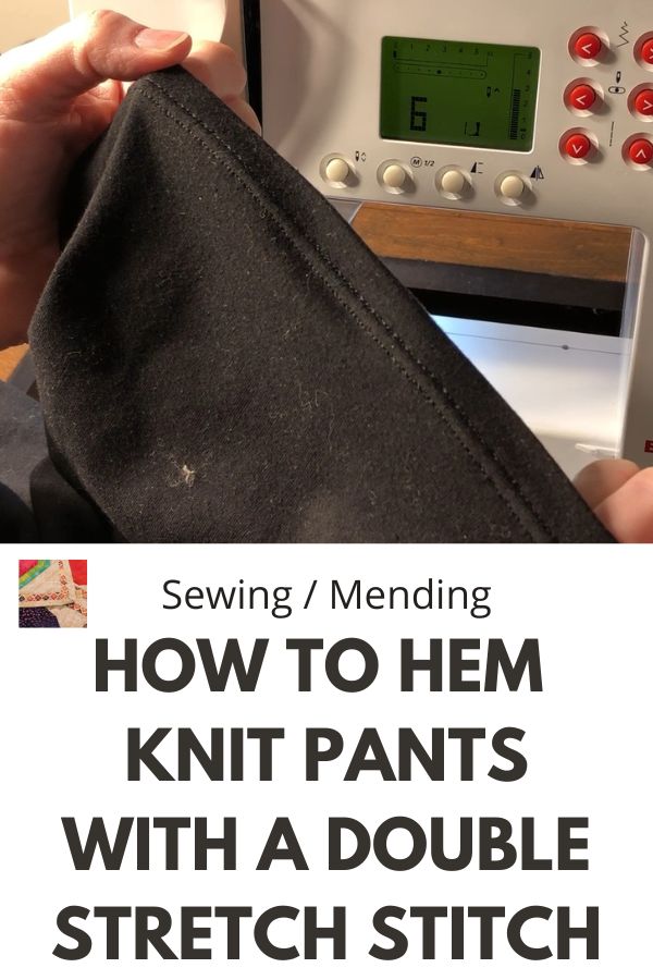 Mending - How to Hem with a Double Stretch Stitch - pin