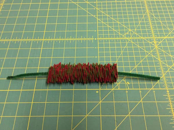 Mini Wreath Ornament Felt Squares On Pipe Cleaner