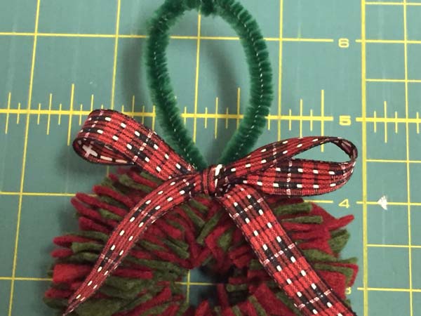 Mini Wreath Ornament Finished On Tree Add Bow