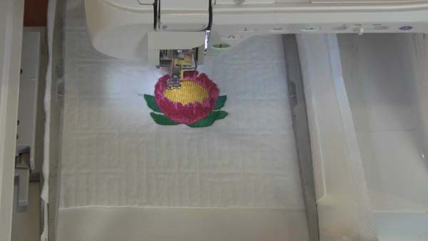 Mothers Day Pillow with Cording Embroidery Progress