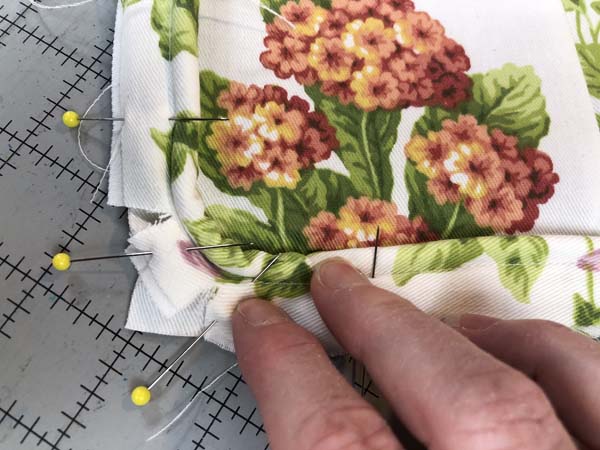 Mothers Day Pillow with Cording Pinned Cording Corner