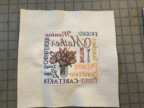 Mothers Day Pillow with Lace Embroidery Back