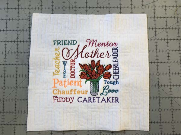 Mothers Day Pillow with Lace Embroidery Front