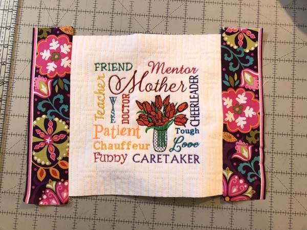 Mothers Day Pillow with Lace Side Borders Sewn On