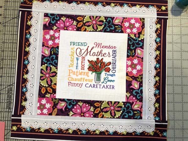 Mothers Day Pillow with Lace Top Finished