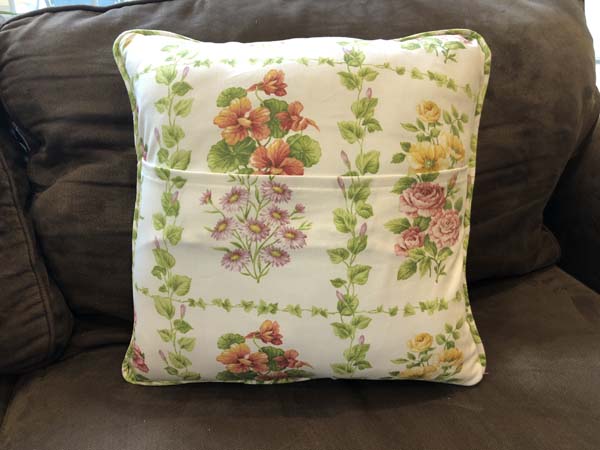 Mothers Day Pillow with Piping Finished Back