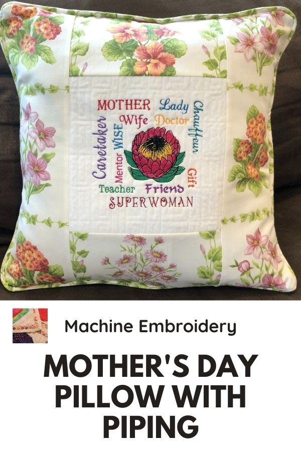 Mother's Day Pillow with Piping Tutorial - pin