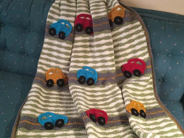 Motorway Crochet Blanket label