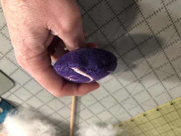 Mouse Cat Toy 16 Showing Sewn opening