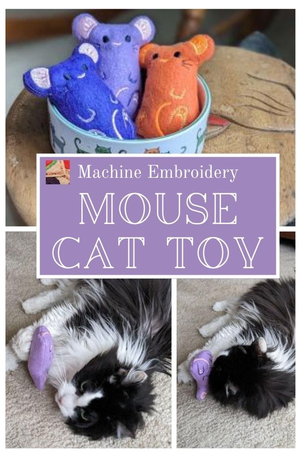 Mouse Cat Toy - Machine embroidery project - pin 2
