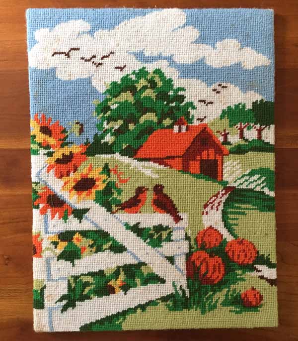 Needlepoint Farm Picture 