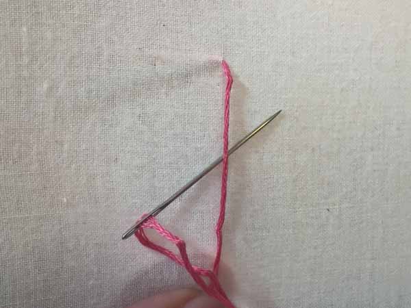 Needlework Colonial Knot Needle Under Thread
