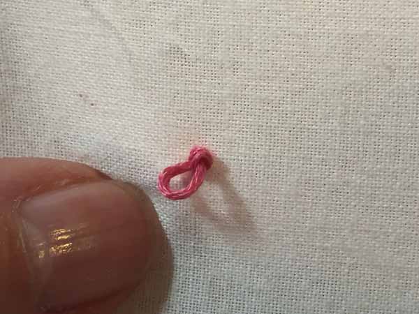 Needlework Colonial Knot Pull Thread Tight
