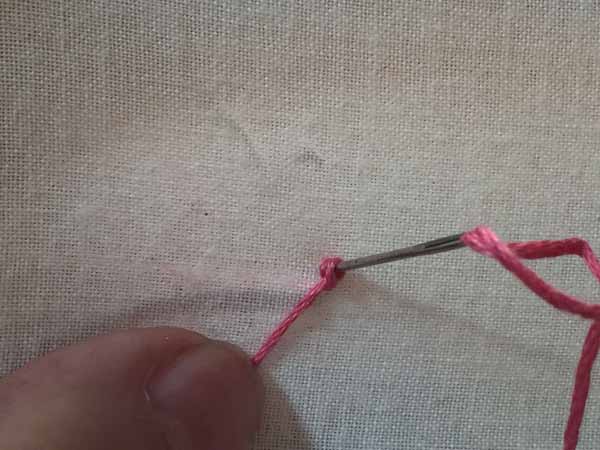 Needlework Colonial Knot Push Needle Through