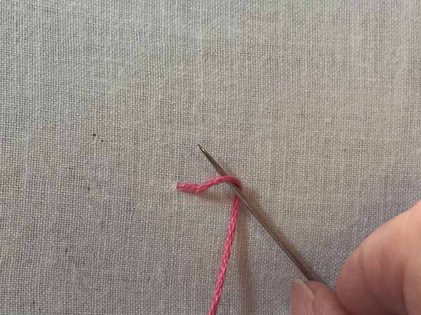 Needlework Colonial Knot Wrap Thread Around needle
