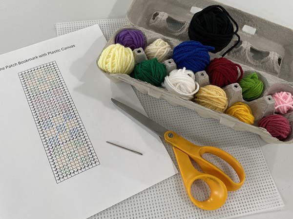 Nine Patch Plastic Canvas Bookmark 1 Supplies