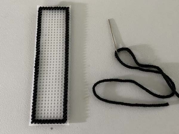 Nine Patch Bookmark 7 Outline Stitched