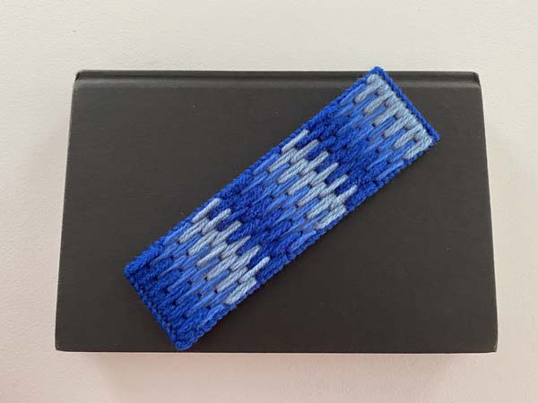 Ombre Boomark 22 Finished bookmark on book