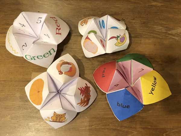 Origami Fortuner Teller Cootie Catcher printables samples