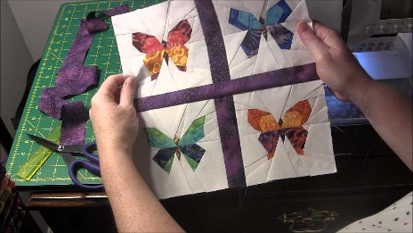 Paper Pieced Butterfly Wall Hanging Add Border Between Butterflies