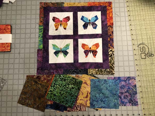 Paper Pieced Butterfly Wall Hanging Backing Ready