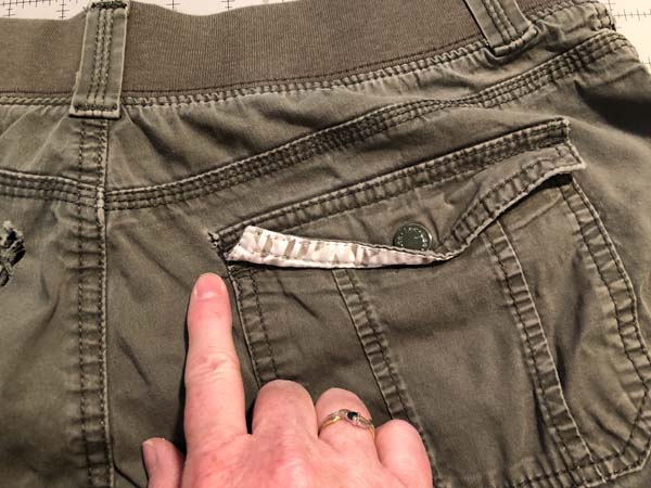 Patch Holes By Pockets In Pants Pointing Out Small Hole