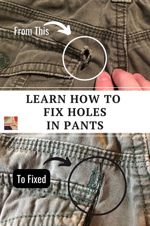 How to Mend: How to Sew Holes in Pants by Darning on a Sewing Machine ...