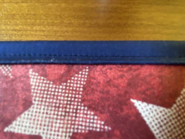 Patriotic Bandana Placemat Binding Closeup 1