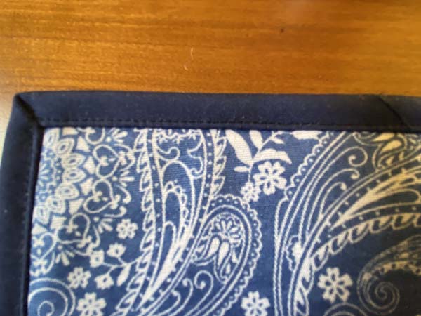 Patriotic Bandana Placemat - Binding closeup 2