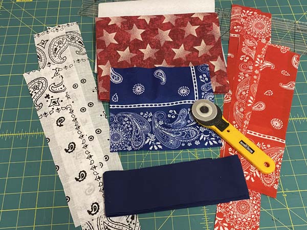 Patriotic Bandana Placemat Cut Fabrics