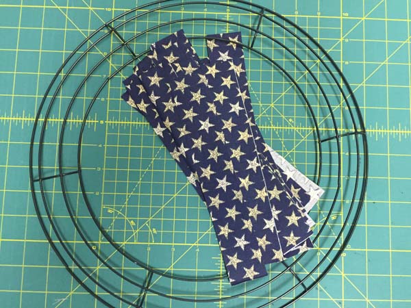 Patriotic Farmhouse Rag Wreath Tutorial Blue Fabrics